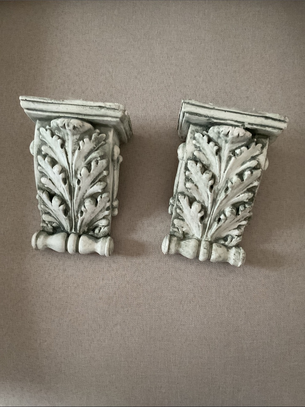 PAIR OF VINTAGE PLASTER CORBELS